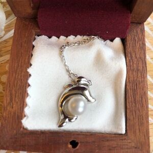 Elegant Silver Dolphin Pendant Necklace